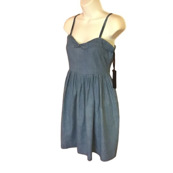 Poof Apparel NWT Soft Denim Sun Dress - Picture 1 of 15